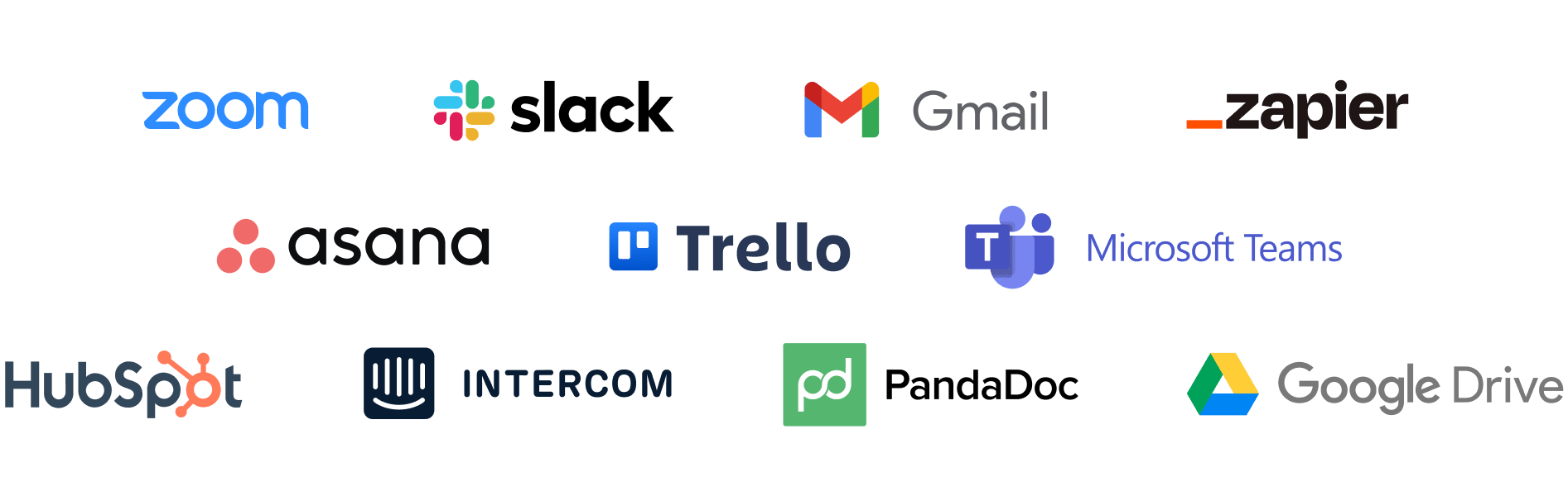 Pipedrive-integrációk: Zoom, Slack, Gmail, Zapier, Asana, Trello, Microsoft Teams, HubSpot, Intercom, PandaDoc, Google Drive