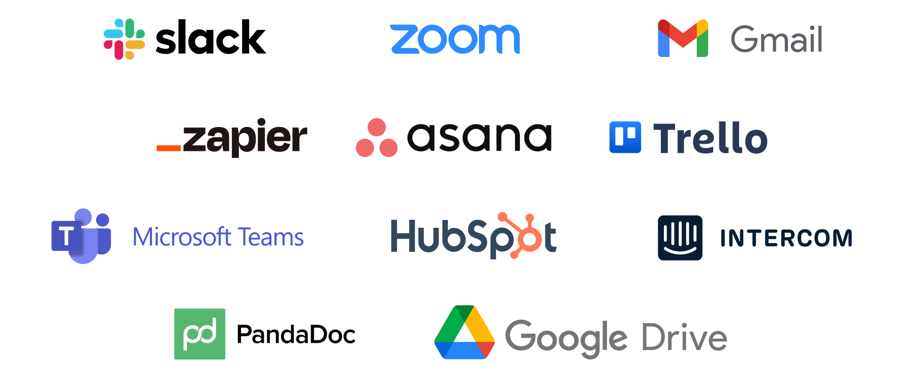 Pipedrive integrációk: Slack, Zoom, Gmail, Zapier, Asana, Trello, Microsoft Teams, HubSpot, Intercom, PandaDoc, Google Drive