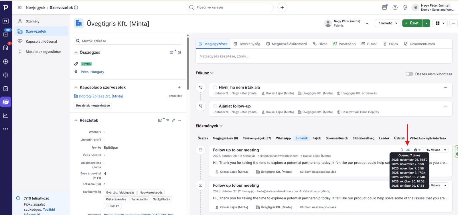 E-mail megnyitások nyomon követése